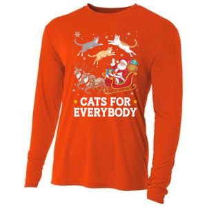 Cats For Everybody Christmas Funny Santa Cat Lover Xmas Gift Cooling Performance Long Sleeve Crew