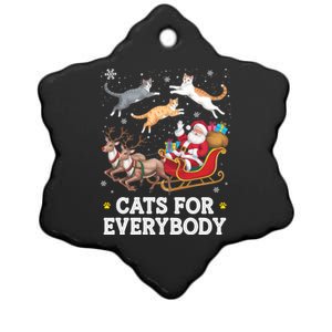 Cats For Everybody Christmas Funny Santa Cat Lover Xmas Gift Ceramic Star Ornament