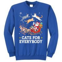 Cats For Everybody Christmas Funny Santa Cat Lover Xmas Gift Sweatshirt