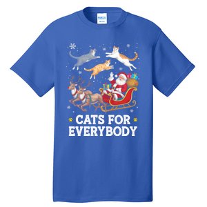 Cats For Everybody Christmas Funny Santa Cat Lover Xmas Gift Tall T-Shirt