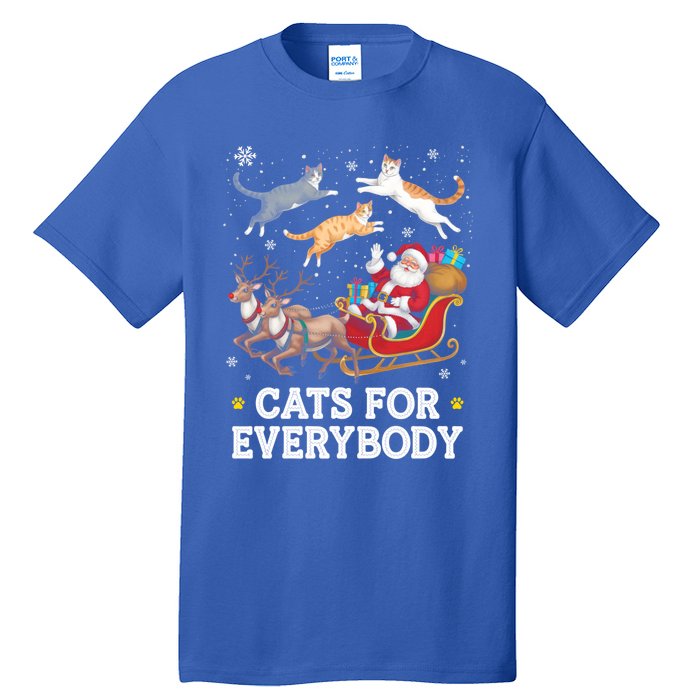 Cats For Everybody Christmas Funny Santa Cat Lover Xmas Gift Tall T-Shirt