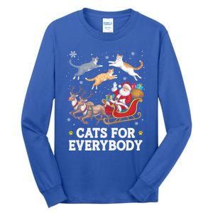 Cats For Everybody Christmas Funny Santa Cat Lover Xmas Gift Tall Long Sleeve T-Shirt