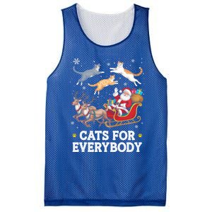 Cats For Everybody Christmas Funny Santa Cat Lover Xmas Gift Mesh Reversible Basketball Jersey Tank