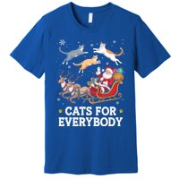 Cats For Everybody Christmas Funny Santa Cat Lover Xmas Gift Premium T-Shirt