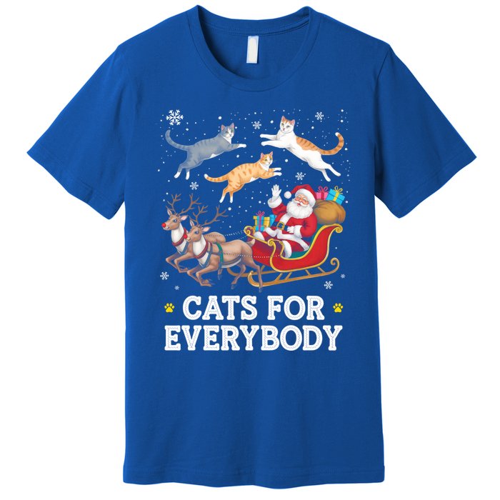 Cats For Everybody Christmas Funny Santa Cat Lover Xmas Gift Premium T-Shirt