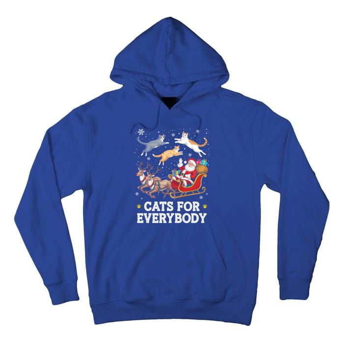 Cats For Everybody Christmas Funny Santa Cat Lover Xmas Gift Tall Hoodie