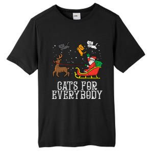 Cats For Everybody Christmas Cat Funny Xmas Santa Tall Fusion ChromaSoft Performance T-Shirt