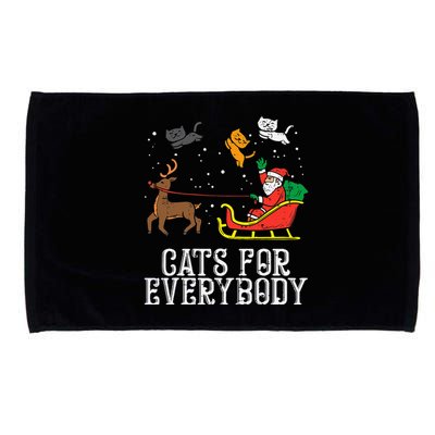 Cats For Everybody Christmas Cat Funny Xmas Santa Microfiber Hand Towel