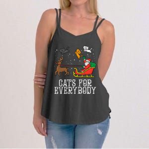 Cats For Everybody Christmas Cat Funny Xmas Santa Women's Strappy Tank