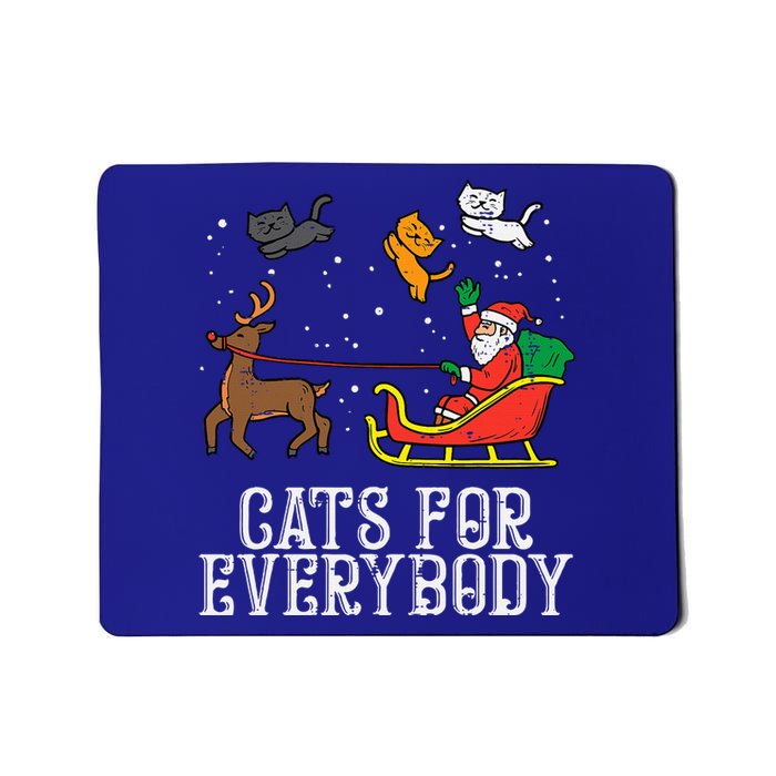 Cats For Everybody Christmas Cat Funny Xmas Santa Mousepad