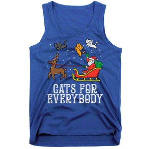 Cats For Everybody Christmas Cat Funny Xmas Santa Tank Top