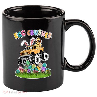 Cute Funny Easter Egg Crusher Baby Chick Monster Truck 11oz C Handle Ceramic Mug