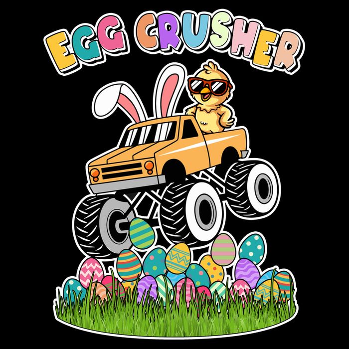 Cute Funny Easter Egg Crusher Baby Chick Monster Truck Flatbill Hat
