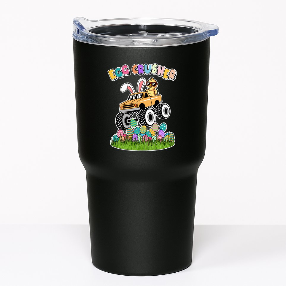 Cute Funny Easter Egg Crusher Baby Chick Monster Truck Tumbler