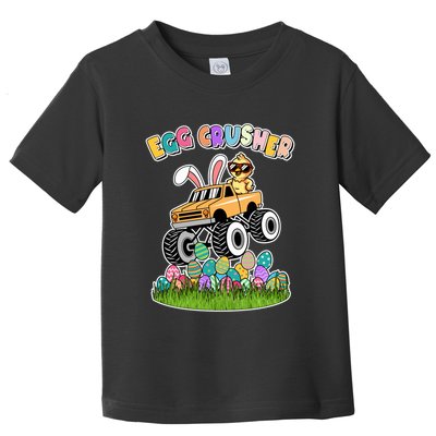 Cute Funny Easter Egg Crusher Baby Chick Monster Truck Toddler T-Shirt