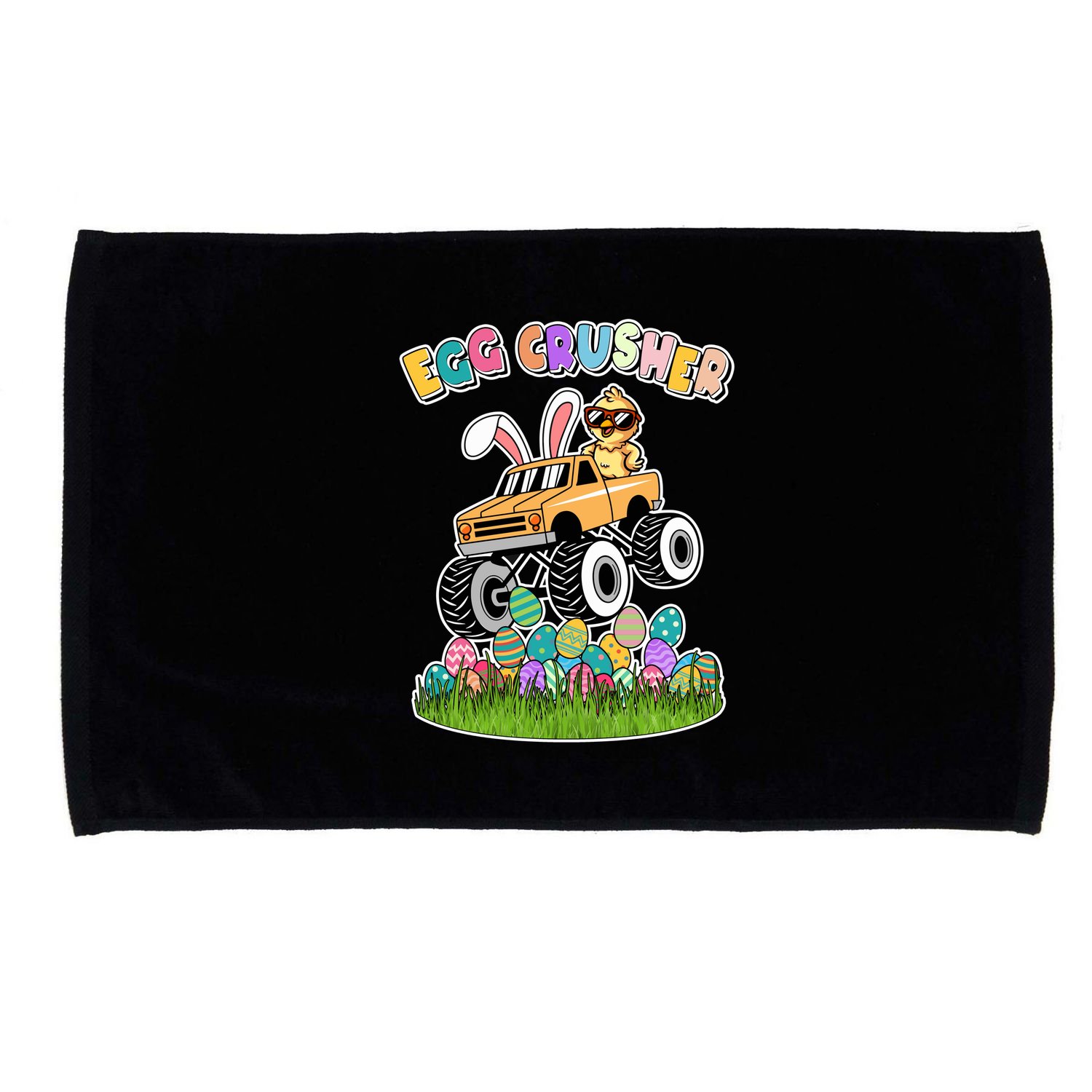 Cute Funny Easter Egg Crusher Baby Chick Monster Truck Microfiber Hand Towel