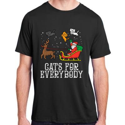 Cats For Everybody Christmas Cat Funny Xmas Santa Adult ChromaSoft Performance T-Shirt