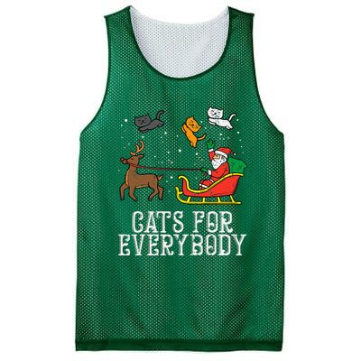 Cats For Everybody Christmas Cat Funny Xmas Santa Mesh Reversible Basketball Jersey Tank