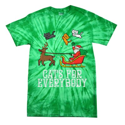 Cats For Everybody Christmas Cat Funny Xmas Santa Tie-Dye T-Shirt