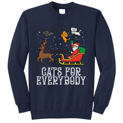 Cats For Everybody Christmas Cat Funny Xmas Santa Tall Sweatshirt