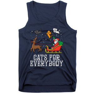 Cats For Everybody Christmas Cat Funny Xmas Santa Tank Top