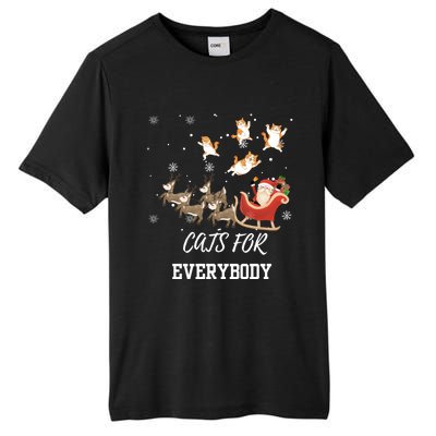 Cats For Everybody Xmas Christmas Funny Santa Gift Tall Fusion ChromaSoft Performance T-Shirt