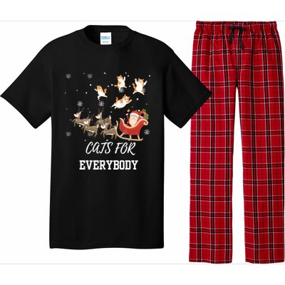 Cats For Everybody Xmas Christmas Funny Santa Gift Pajama Set