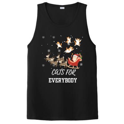 Cats For Everybody Xmas Christmas Funny Santa Gift PosiCharge Competitor Tank