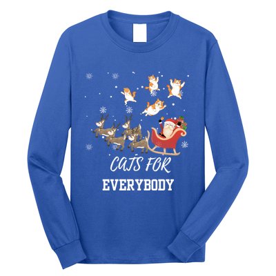 Cats For Everybody Xmas Christmas Funny Santa Gift Long Sleeve Shirt