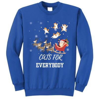 Cats For Everybody Xmas Christmas Funny Santa Gift Sweatshirt