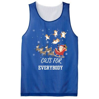 Cats For Everybody Xmas Christmas Funny Santa Gift Mesh Reversible Basketball Jersey Tank