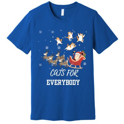 Cats For Everybody Xmas Christmas Funny Santa Gift Premium T-Shirt