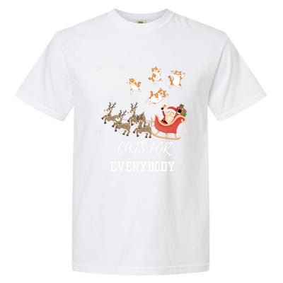 Cats For Everybody Xmas Christmas Funny Santa Gift Garment-Dyed Heavyweight T-Shirt