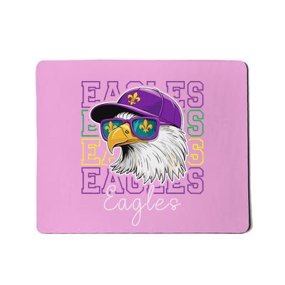 Cool Face E.A.G.L.E.S With Mardi Gras Sunglass Mousepad