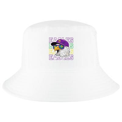 Cool Face E.A.G.L.E.S With Mardi Gras Sunglass Cool Comfort Performance Bucket Hat