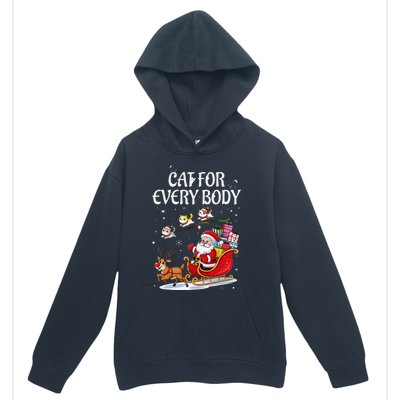 Cats For Everybody Christmas Cat Funny Xmassanta Urban Pullover Hoodie