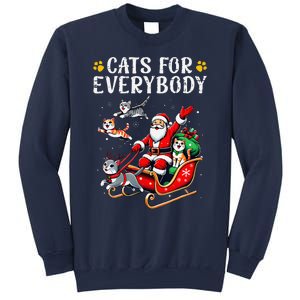 Cats For Everybody Christmas Cat Funny Xmas Cat Santa Lover Sweatshirt