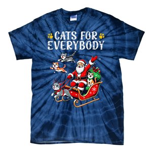 Cats For Everybody Christmas Cat Funny Xmas Cat Santa Lover Tie-Dye T-Shirt