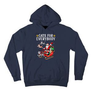 Cats For Everybody Christmas Cat Funny Xmas Cat Santa Lover Tall Hoodie