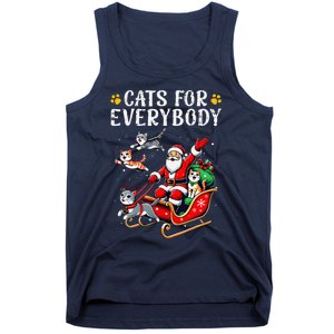 Cats For Everybody Christmas Cat Funny Xmas Cat Santa Lover Tank Top