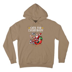 Cats For Everybody Christmas Cat Funny Xmas Cat Santa Lover Hoodie