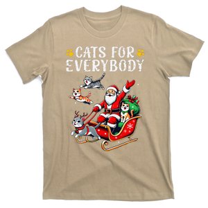 Cats For Everybody Christmas Cat Funny Xmas Cat Santa Lover T-Shirt