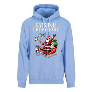 Cats For Everybody Christmas Cat Funny Xmas Cat Santa Lover Unisex Surf Hoodie