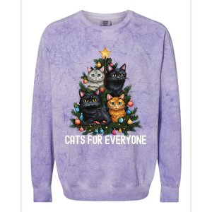 Cats For Everybody Christmas Tree Gift Colorblast Crewneck Sweatshirt