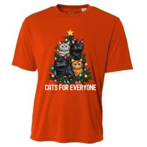 Cats For Everybody Christmas Tree Gift Cooling Performance Crew T-Shirt