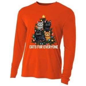 Cats For Everybody Christmas Tree Gift Cooling Performance Long Sleeve Crew