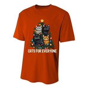 Cats For Everybody Christmas Tree Gift Performance Sprint T-Shirt