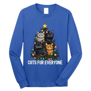 Cats For Everybody Christmas Tree Gift Long Sleeve Shirt