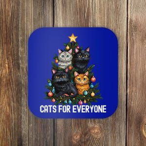 Cats For Everybody Christmas Tree Gift Coaster