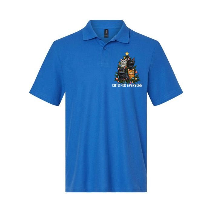 Cats For Everybody Christmas Tree Gift Softstyle Adult Sport Polo